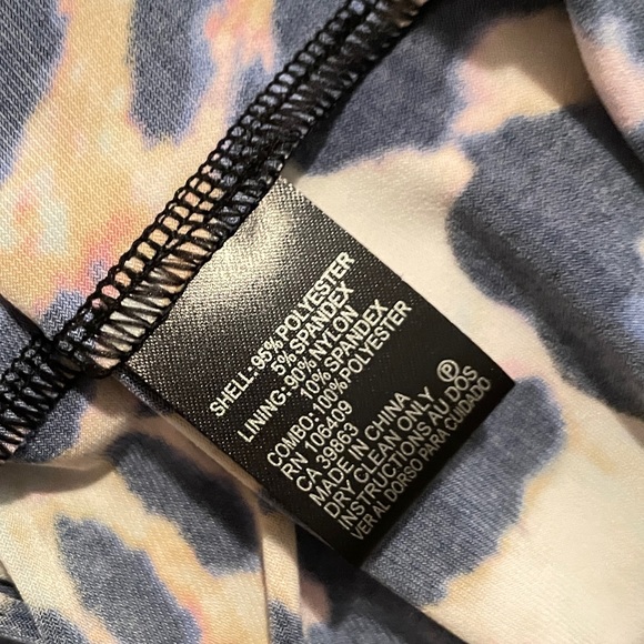 Catherine Malandrino Colorful Cheetah Print Body Con Long Sleeve Dress Size 14 - Picture 5 of 10